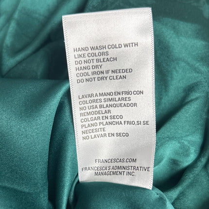 New Francescas Womens Small Emerald Green Jacquard Strappy Mini Bubble Dress