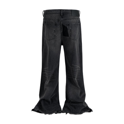 DARK PATCHWORK FLARE DENIM