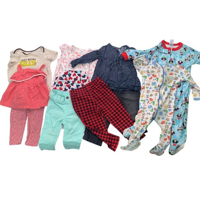Lot of 11 DKNY Carters Baby Girls 18 Mos Short Sleeve Shirts Pants Sleepers