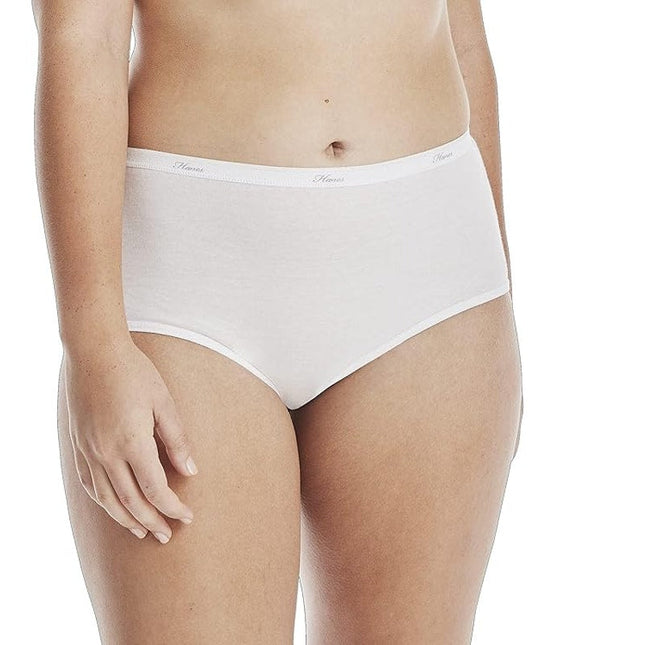 New 10-Pack Hanes Women Large Size 7 Solid Floral Tagless Cotton Brief Underwear