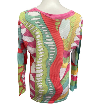 Atelier5 Godze Yilmaz Womens XL Long Sleeve Wavy Mod Stripe Long Sleeve Top