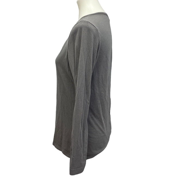 Dana Buchman Intimates Womens Small Modal Cotton Blend Long Sleeve V-Neck PJ Top