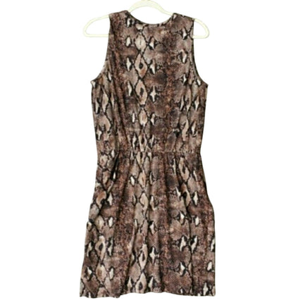 NWT New Sunday In Brooklyn Womens Large Snake Skin Print Gathered Waist Dress