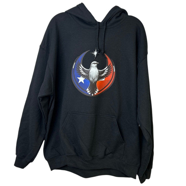 New Hand Printed Mens Large Texas Rebel Alliance Bird Anti-Ice Protest Hoodie