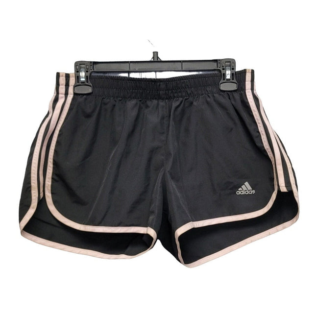 Adidas Womens Medium Side Stripe Drawstring Waist Lined Running Athletic Shorts