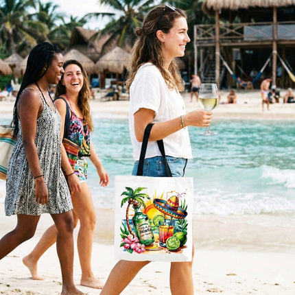 Tequila Cheaper Than Therapy Cinco De Mayo Tote Bag, Funny Beach Drink Gift Shopper