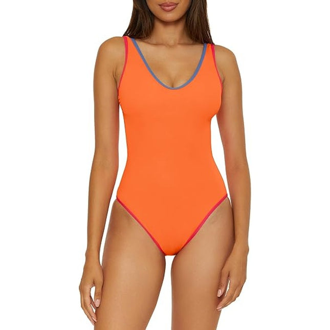 NWT New BCA by Rebecca Virtue Womens Medium Back Tie One Piece Swimsuit
