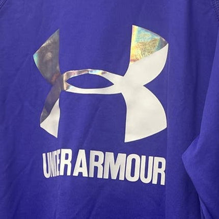 Under Armour Youth XL Long Sleeve Metallic Logo Loose Heatgear Athletic Tee