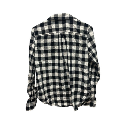 St John's Bay Womens Medium 100% Cotton Long Sleeve Plaid Button Up Shirt