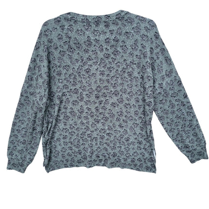 NWT New Lucky Brand Womens Small Leopard Print Viscose Long Sleeve Henley Top
