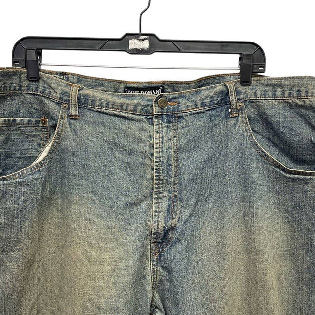 Eddie Domani Mens Jeans 52 / 32 Distressed Weathered Cotton Blend Denim Jeans