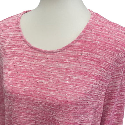Croft & Barrow Large Long Sleeve Sparkle Studded Rayon Blend Soft Top