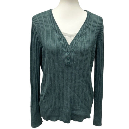 Lot of 3 Sonoma Merona Womens XL Long Sleeve V-Neck PolyCotton Sweaters