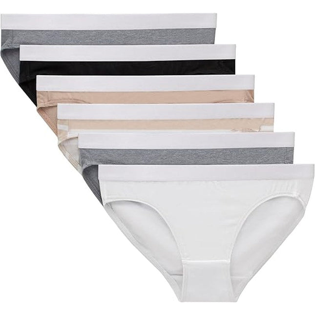 New 6-Pack Hanes Girls Size 14 Originals Stretch Cotton Hipster Bikini Panties