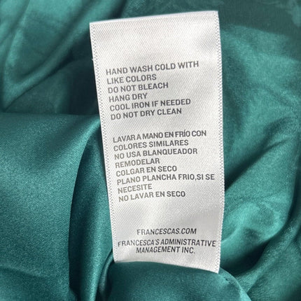 New Francescas Womens XS Emerald Green Jacquard Strappy Mini Bubble Dress
