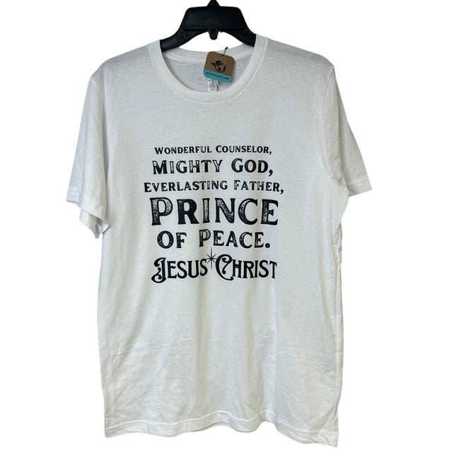 New Hand Printed Mens 2XL Wonderful Counselor Mighty God Jesus Christ Tee Shirt