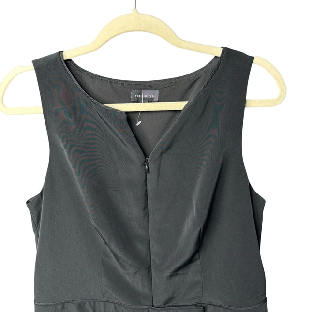 New The Limited Womens Size 8 Black 100% Polyester Sleeveless Front Zip Jumpsuit