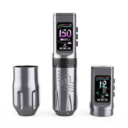 INKSOUL® Tattoo Machine Wiresles Pen 4.2MM Strokes Two Grips Two Batteries Two Modes 2 in 1 | HV6 PRO