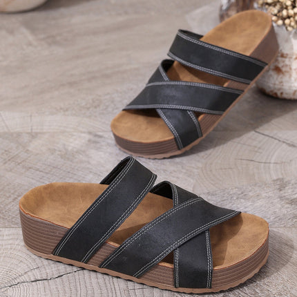 Kathryn Band Retro Platform Slippers