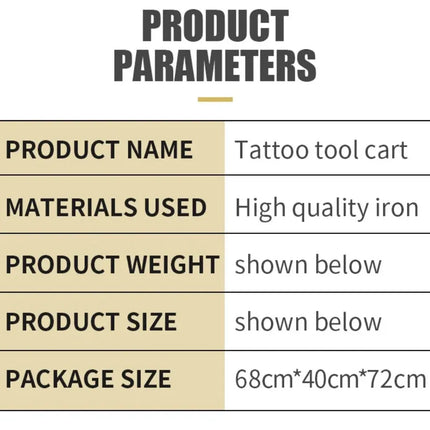 Multifunctional tattoo tool workbench tool car
