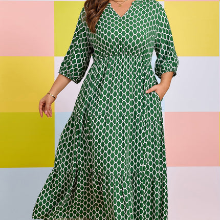 Johanna Ruffle Hem Casual PLUS Dress