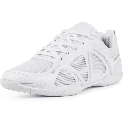 Cadidl Womens Size 5.5 White Cheer Sneakers Lace Up Round Toe Low Top Shoes