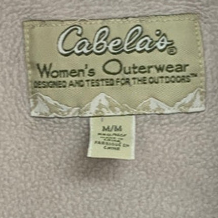 Cabelas Womens Medium Long Sleeve Brown Full Zip Outerwear Fleece Lined Jacket
