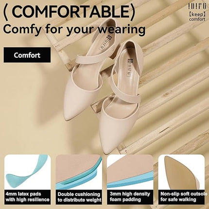 IDIFU Womens Size 6 Tan 2.5" Block Heel Closed Pointy Toe Cross Strap Shoes