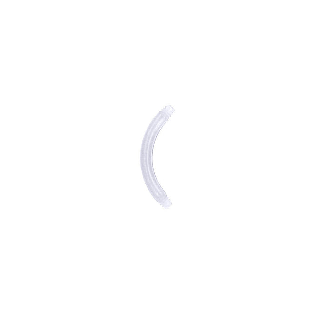 14G Clear 3/8 Curved Bioplast Flexible Replacement Barbell