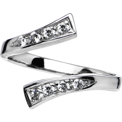 Sterling Silver 925 Cubic Zirconia Classic Toe Ring