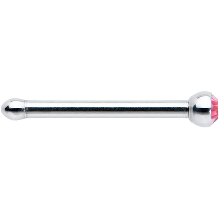 20G Stainless Steel Pink Gem Micro Nose Bone
