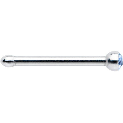 20G Stainless Steel Light Blue Gem Micro Nose Bone