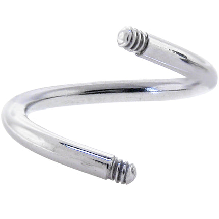 14G Threaded 316l Stainless Steel Spiral Twist Shaft 7/16