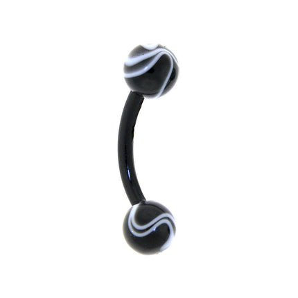 Bioplast Black Marble Eyebrow Ring