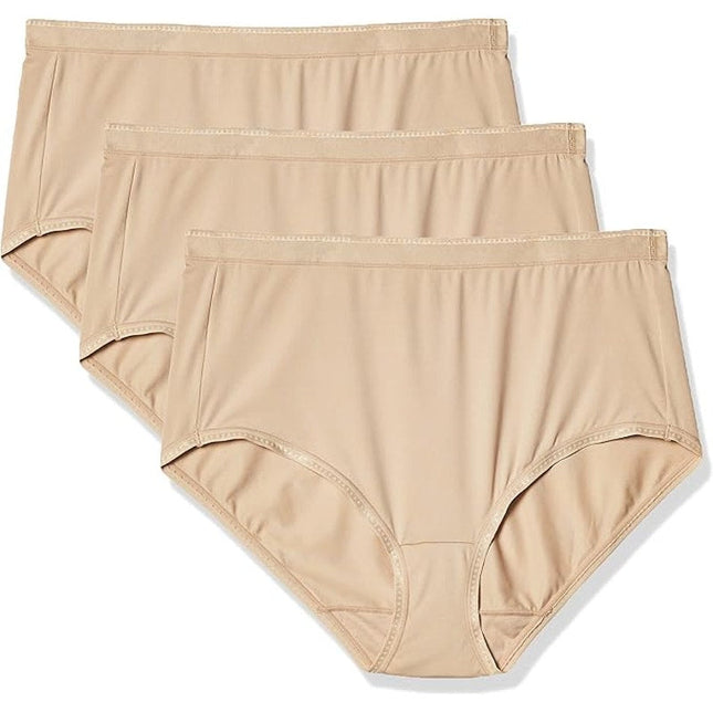 New 3-Pack Vanity Fair Womens Size 10 Tan Comfort Where It Counts Briefs