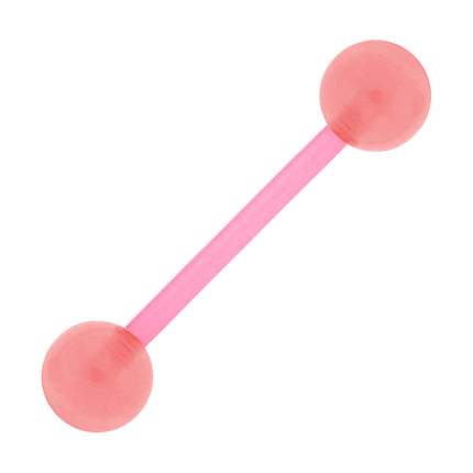 Bioplast Pink Glow In The Dark Barbell Tongue Ring