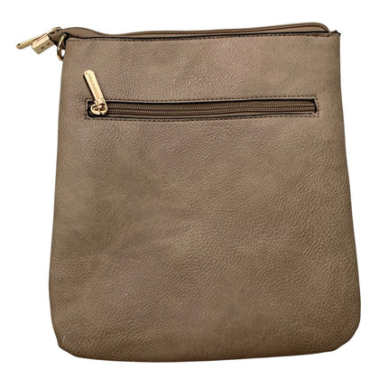 Montana West Faux Leather Brown Multi Pocket Zipper Pouch Bag Clutch Purse
