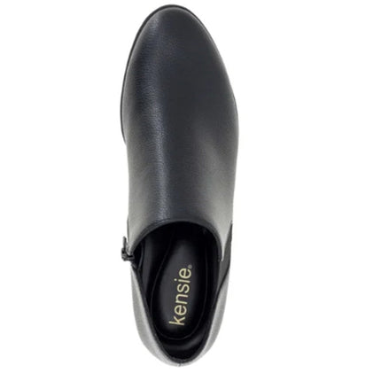 New in Box Kensie Womens Size 6.5 Black Faux Leather Sammy Ankle Booties Boots