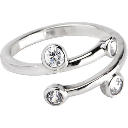 Sterling Silver 925 Cubic Zirconia Spiral Toe Ring