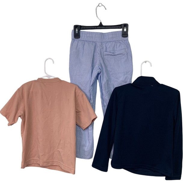 Lot of 3 New Girls XS (5/6) Striped Pants Short Long Sleeve Polo Tee Shirt