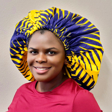 Duma Mbili XL Silk Lined African Print Bonnet