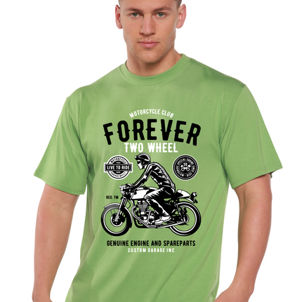 Forever Two Wheel Men's Bamboo Viscose/Organic Cotton Short Sleeve Graphic T-Shirt