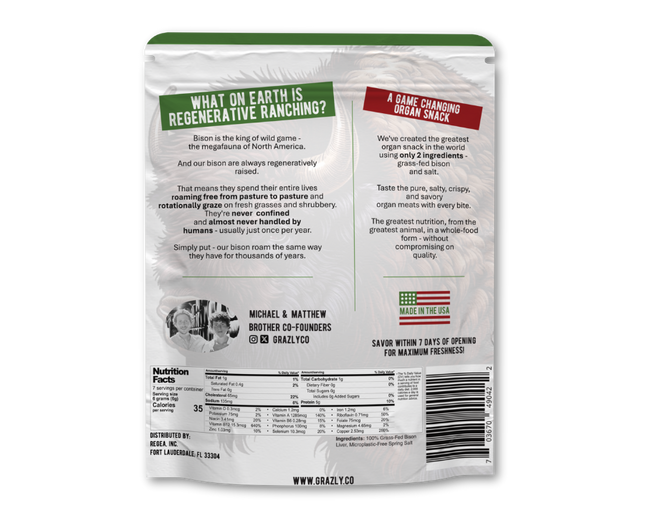 Bison Liver Crisps - 100% Grass-Fed/Finished