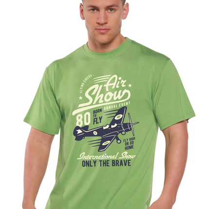 Air Show Men's Bamboo Viscose/Organic Cotton Short Sleeve Graphic T-Shirt