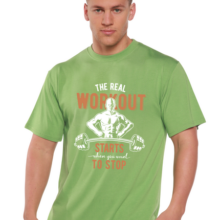 The Real Workout Men's Bamboo Viscose/Organic Cotton Short Sleeve Graphic T-Shirt
