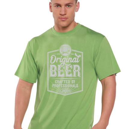 Original Beer Men's Bamboo Viscose/Organic Cotton Short Sleeve Graphic T-Shirt