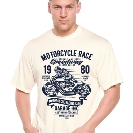Motorcycles Race Men's Bamboo Viscose/Organic Cotton Short Sleeve Graphic T-Shirt