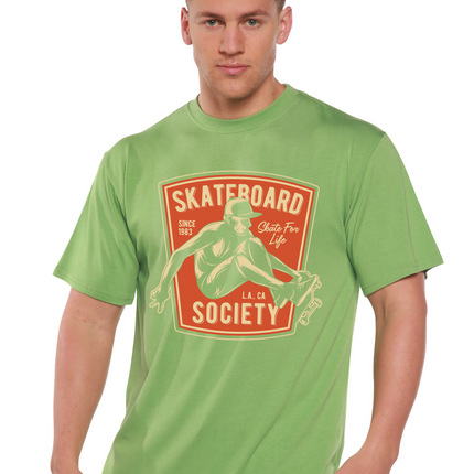 Skateboard Society Men's Bamboo Viscose/Organic Cotton Short Sleeve Graphic T-Shirt