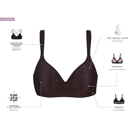 NWT New Bali Womens Size 38D White Cool Comfort Revolution Wire Free Bra