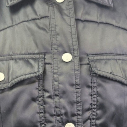 Tommy Hilfiger Womens Large Snap Up Polyester Nylon Long Sleeve Puffer Jacket